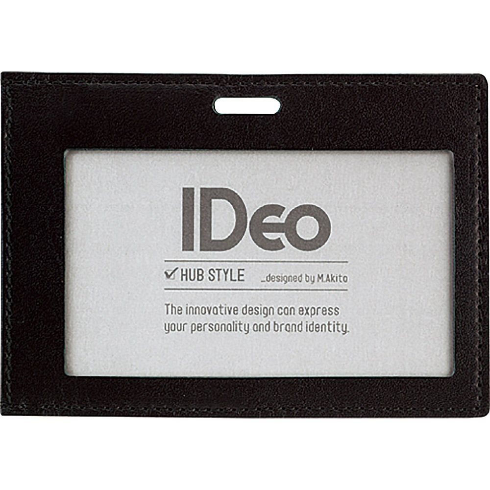 （まとめ買い）ネームカードケース IDeo 牛革 横 黒 NM-CK195D [x3]