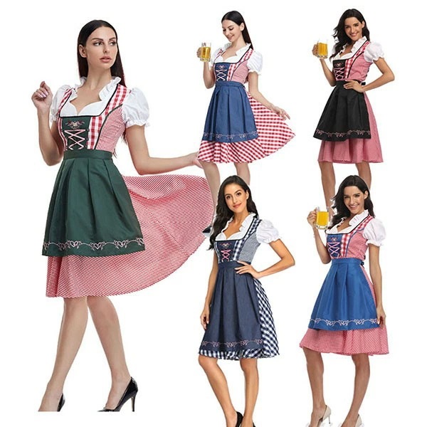 ビール祭り ミュンヘンのビール祭り服装 ワンピース オクトーバーフェスト ドイツ風 ヨーロッパ風 ステージ衣装 舞台服 変装 仮装 ハロウィン衣装 パーティー イベント コスチューム 学園祭 文化祭