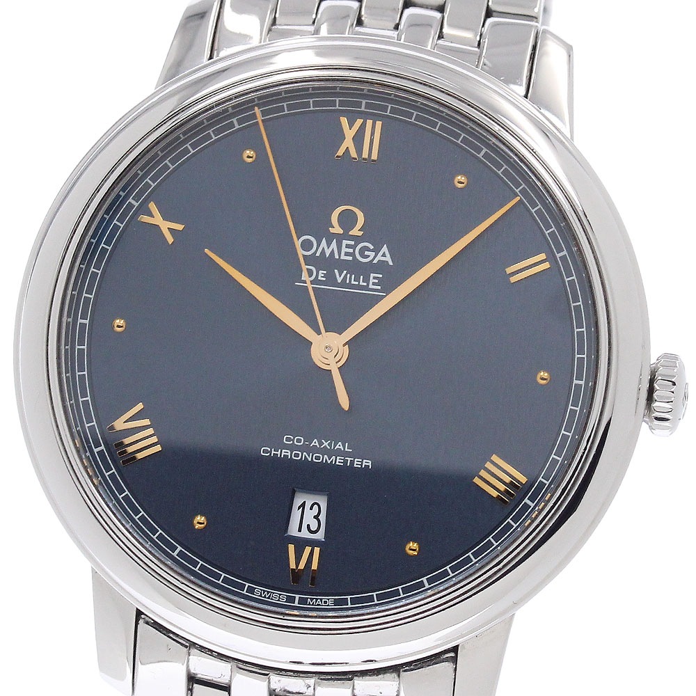 オメガ OMEGA 424.10.40.20.03.004 デビル プレステージ デイト 自動巻き メンズ 良品 保証書付き_950665【中古】