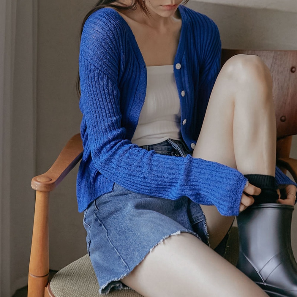 ウィナーズブックルVネックシースルーカーディガン