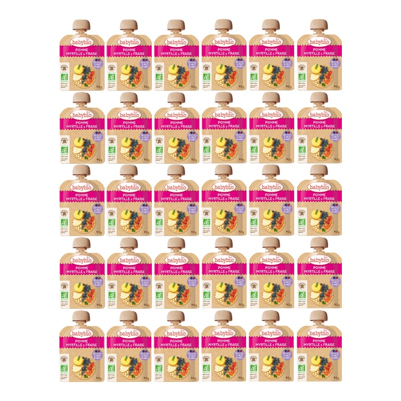 ベビースムージー アップル ・ ブルーベリー ・ ストロベリー 90g 30食セット オーガニック 無添加 赤ちゃん 6ヶ月頃から 離乳食 おやつ フルーツ 野菜