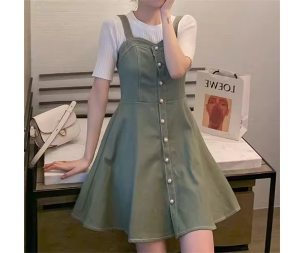 レディース ジャンパースカート ミニ ショート 袖なし ノースリーブ Vネック Aライン フェミニン ウエストマーク 異国風 かわいい 大人可愛い きれいめ シンプル カジュアル 上品 おしゃれ