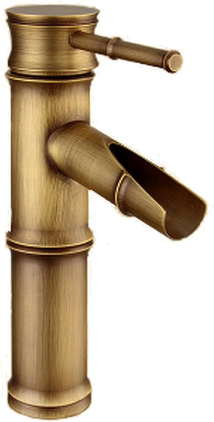 洗面用 竹型 混合水栓 蛇口 シングルレバー 洗いボウル用 洗面台(Aタイプ, ショート)