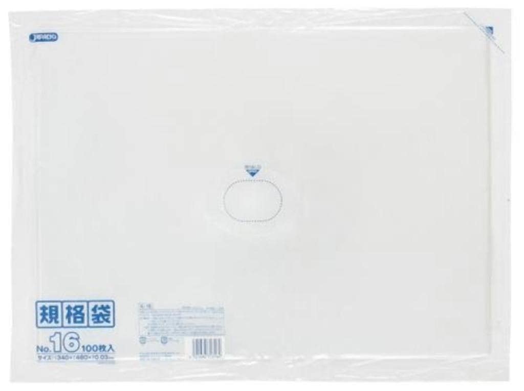 規格袋 16号100枚入03LLD透明 K16 [xまとめ買い（15袋x5ケース）合計75袋セット] 38-461