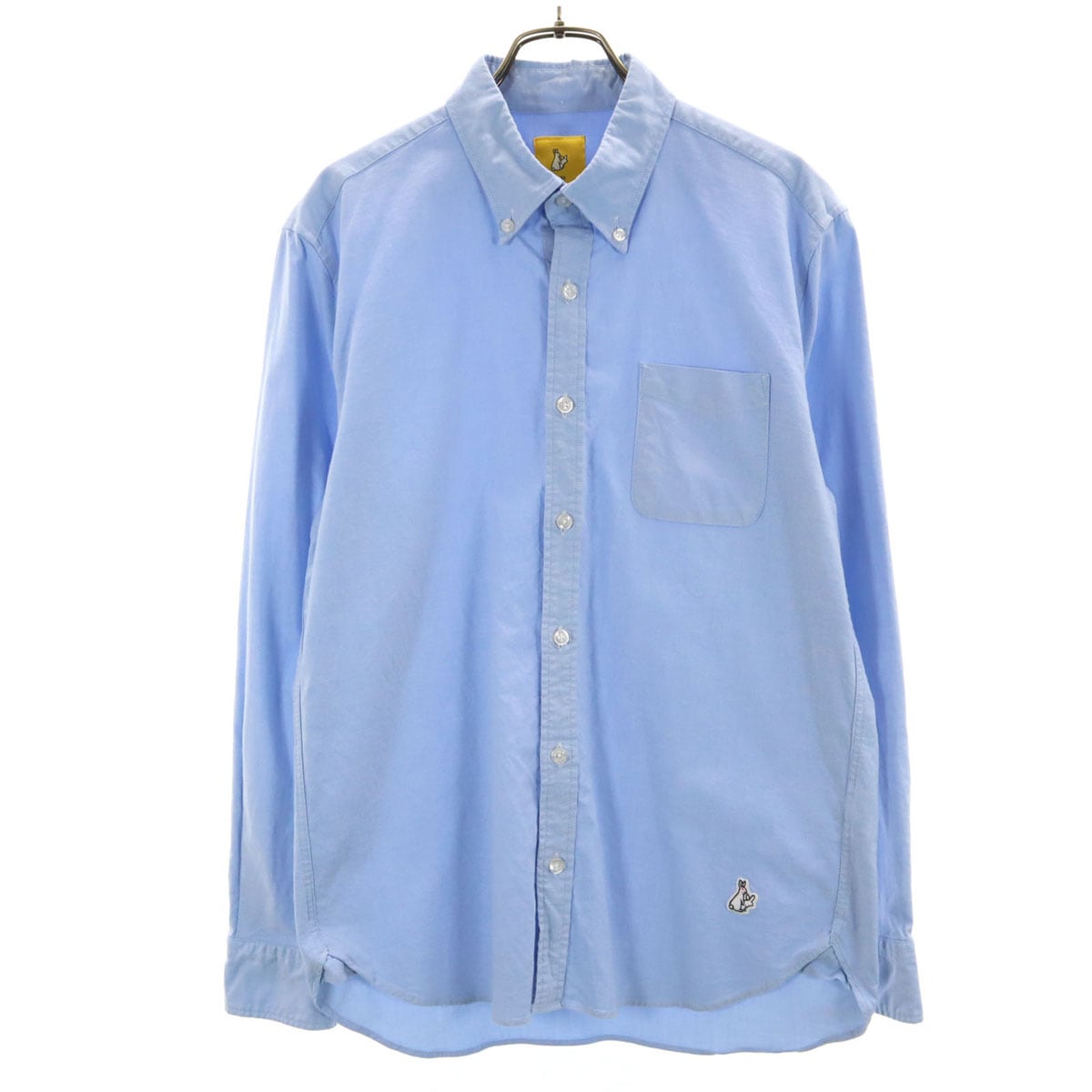 長袖 オックスフォード ボタンダウンシャツ S パープルブルー メンズ 古着