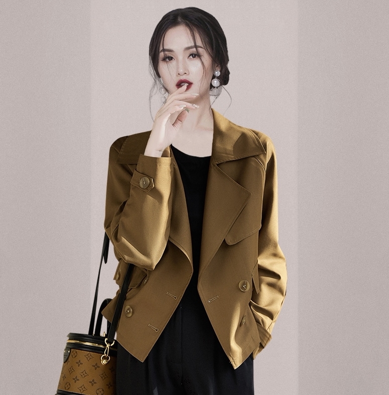 トレンチコート アウター コート トレンチコート ショート ショート丈 袖あり 長袖 Vネック 襟付き 前開き ポリエステル かわいい 大人可愛い きれいめ シンプル カジュアル 大人 上品 おしゃれ