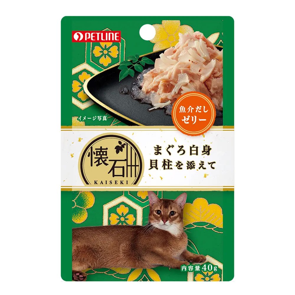 ペットライン　懐石　まぐろ白身　貝柱を添えて　魚介だしゼリー　４０ｇX７２袋　ＣＲＣ35―04―20―65―40