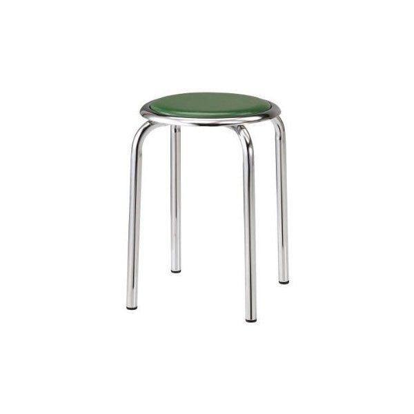 TM-24M-GN グリーン 丸イス メッキ仕上げ脚 (Φ320XH445) メーカー直送