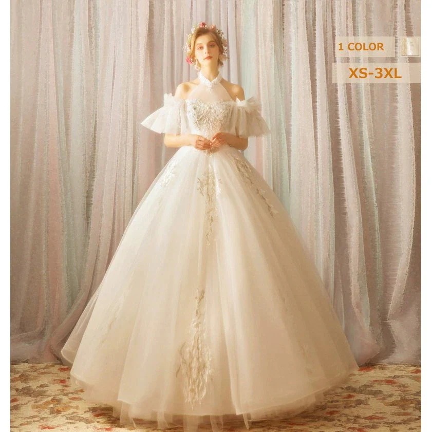 ドレス ウェディングドレス白 パーティードレス ナイトドレス フォーマル 大きいサイズ 花嫁の介添えドレス 花嫁 結婚式お呼ばれドレス 披露宴司会者二次会上品