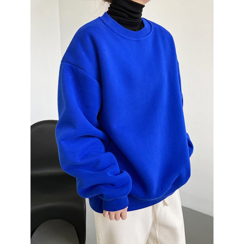 トップス 上着 人気 おすすめ おしゃれ お洒落 激安 安い プチプラ トレーナー スウェット ニット セーター 長袖 ロング ダボダボ ダボッとした ざっくり ラウンドネック 丸首 wto