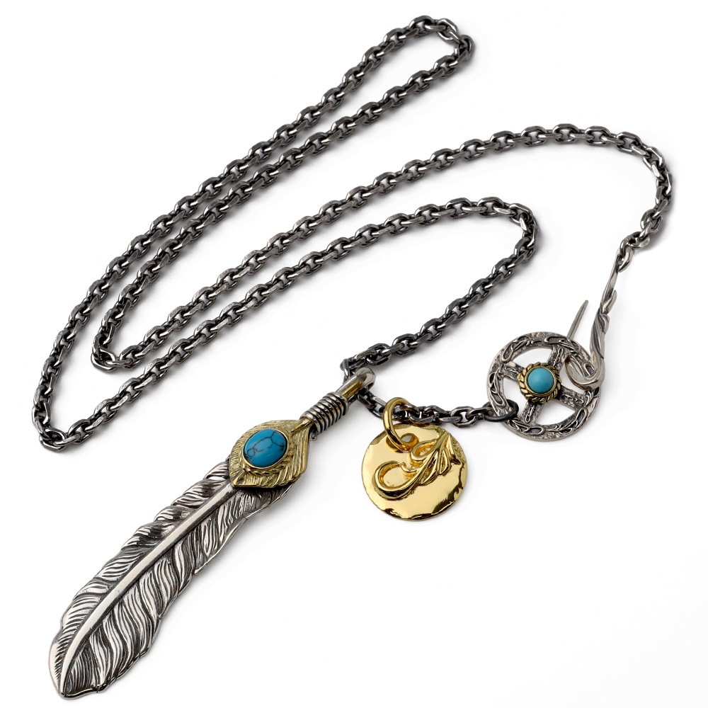 BFF 925 フェザーネックレス ターコイズ [bffns015]