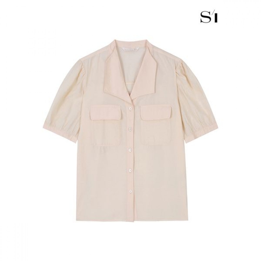 [C] スタンドアウトカラーパフブラウスライトベージュ SGBAG0491