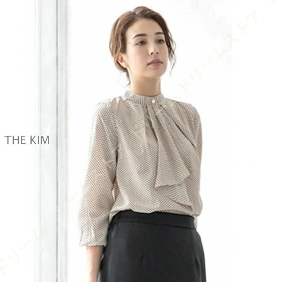 期間限定送料無料大好評 ボウタイブラウス 水玉柄 ブラウス レディース トップス ゆったり 白ブラウス 長袖シャツ バンドカラー シフォンブラウス フォーマル 大人可愛い カジュアル 4,967円