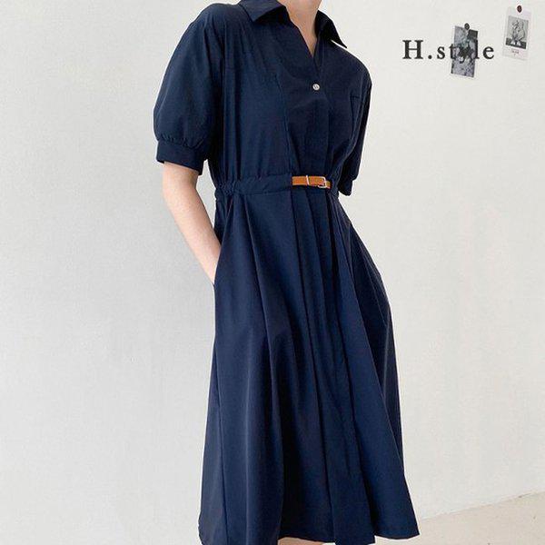 HスタイルOP22-54半袖ベルトセットワンピース/夏/OPS/ワンピース/ホームウェア/バカンス/休暇/ラウンジ