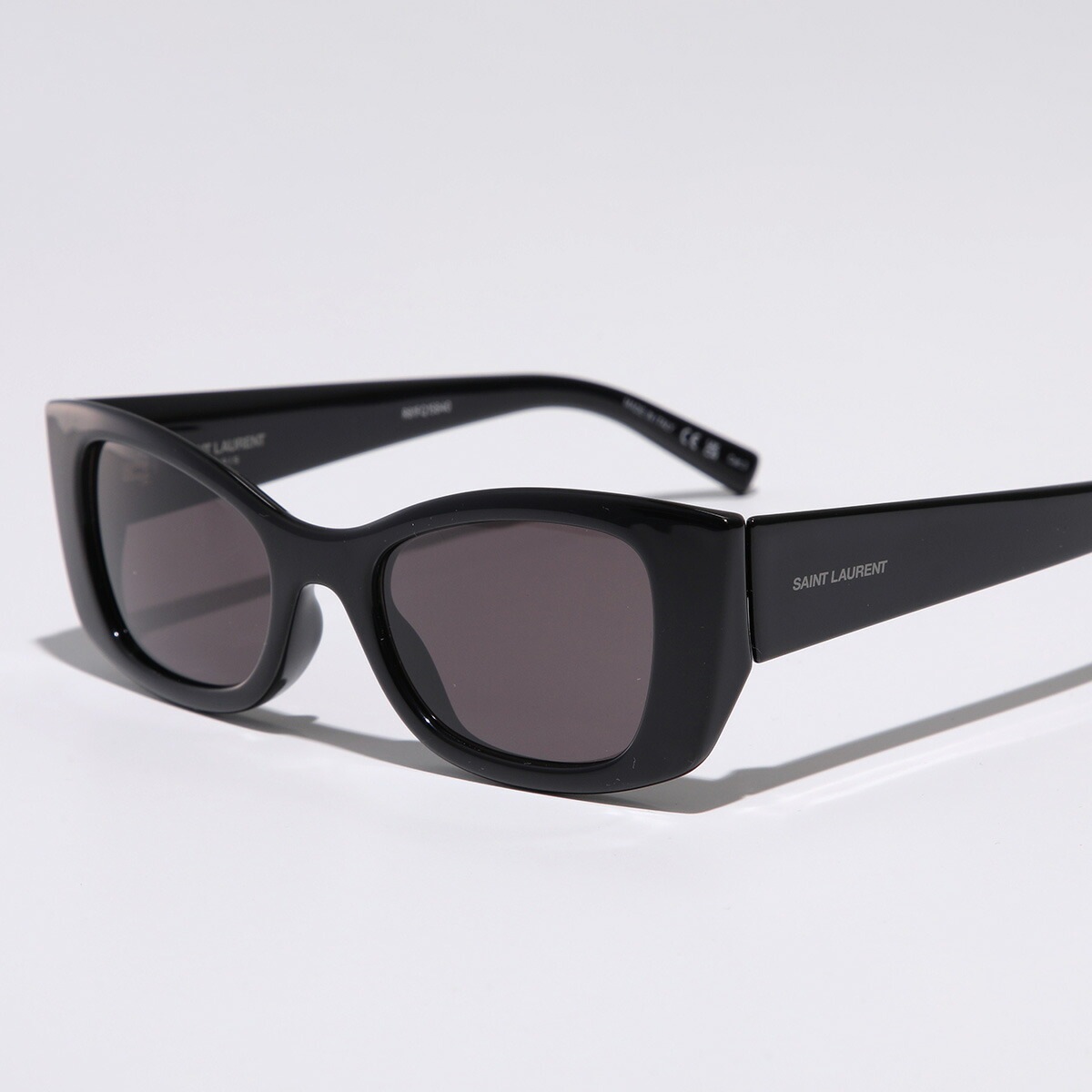 SAINT LAURENT サンローラン サングラス SL 593 レディース スクエア型 フルリム セルフレーム ロゴ アイウェア 001/BLACK-BLACK-BLACK