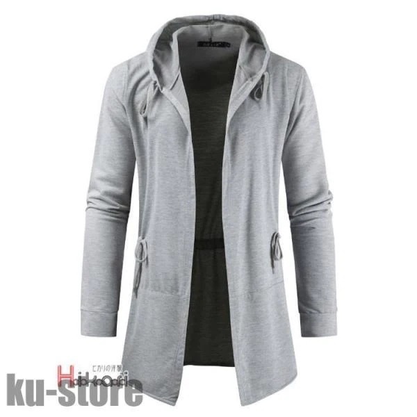 おしゃれ はおり スウェットパーカー 長袖 ロングパーカー メンズ 無地 春服 ジップアップパーカー 秋服 薄手トップスフード付き