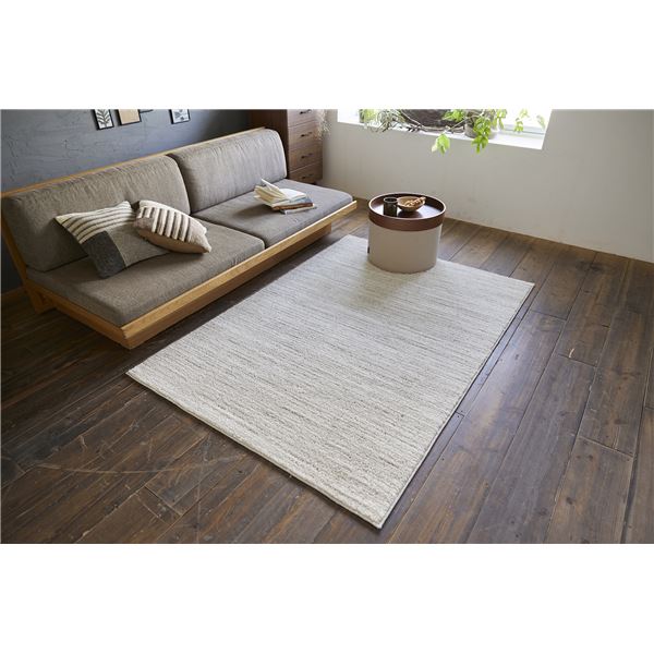 スミノエ 洗える ラグ エクリュ 約幅130x長さ190cm アイボリー 日本製