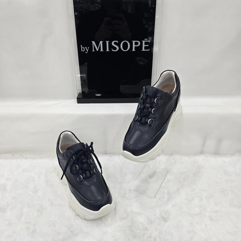 By 女性 ジュエリーポイント 背の高いスニーカー 112HT430ST009 NAVY 1 JJ