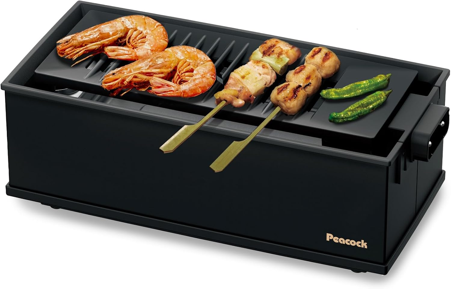 Peacock 炉ばた焼き器 炉ばた焼き機 DINING炉端 おつまみ 海鮮 焼肉 減煙/減脂/高火力 煙が出にくい ヘルシー 洗える 小型 コンパクト 少人数 1人用 2人用 ロースター グリル