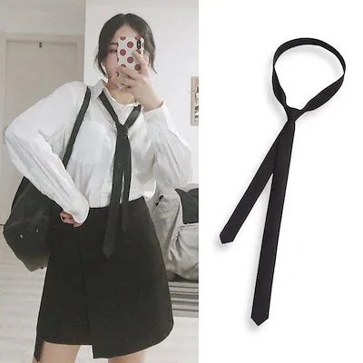 【20点セット】【送料無料】迅速出荷速達 黒ネクタイ3cmカレッジスタイル学生服オールマッチシャツスモールネクタイ英国韓国語版