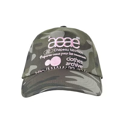 aeae WEB LOGO CAMO 5 PANNEL CAP ロゴ キャップ[GREEN]