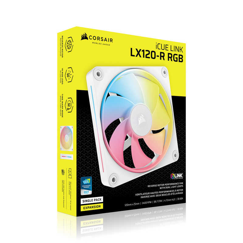 コルセア　CORSAIR　iCUE LINK LX120-R RGB WHITE Single Reverse Fan Expansion　CO-9051053-WW