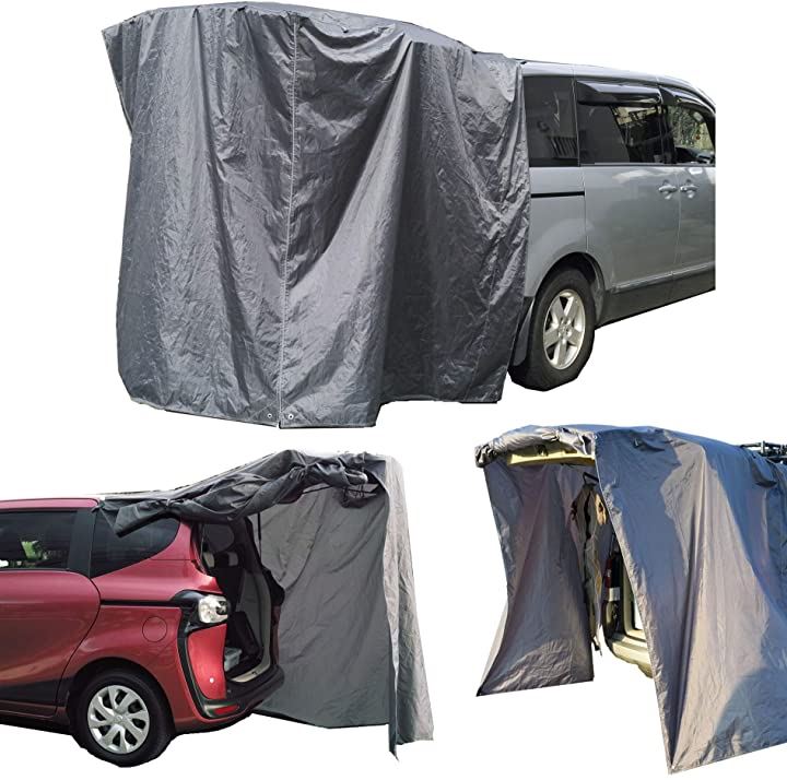 リアゲートタープ 更衣室 リビング 日除けに かぶせ型 140( グレー)