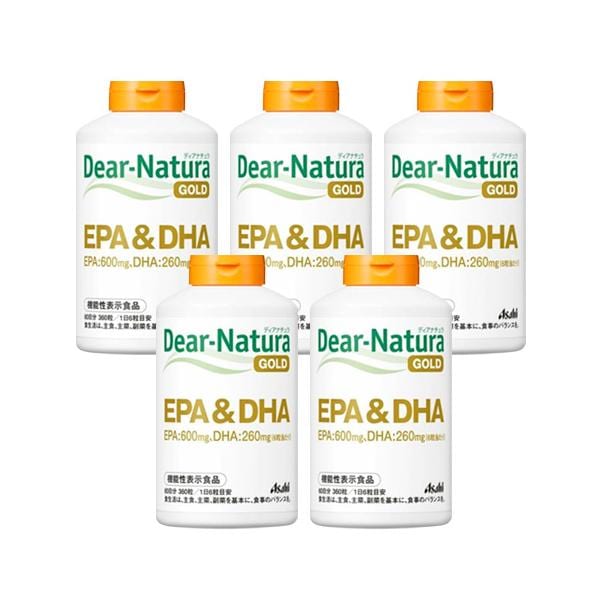 5個セット アサヒ ディアナチュラゴールド EPA＆DHA 60日分 360粒