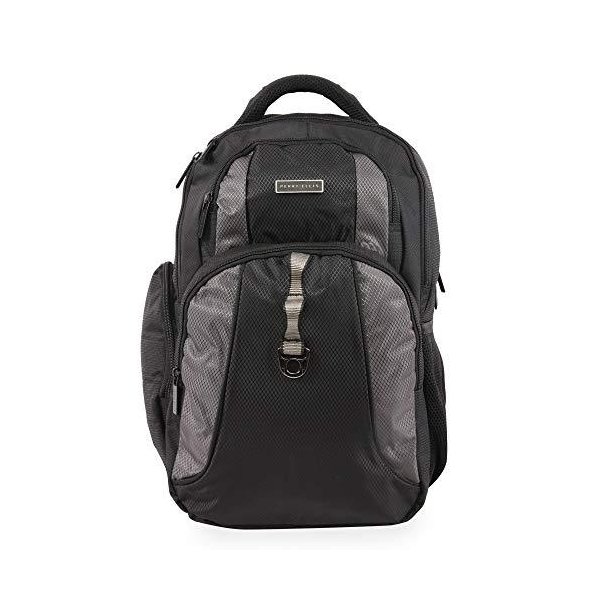 Perry Ellis P14 Business Laptop Backpack， Black， One Size 並行輸入品