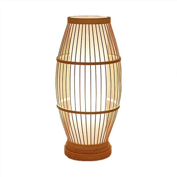 Sakura テーブルライト 1灯 おしゃれ 和風 装飾 照明 わびさび 卓上 掛け可能 寝室 書斎 和室 階段 竹細工 ハンドランプ 天然竹 自然風( TLL-0098)