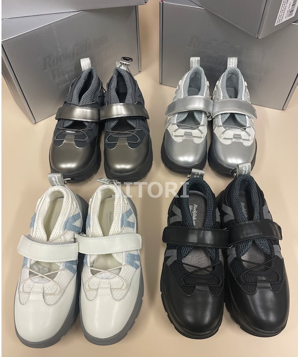 【新品未使用】BRYN VELCRO ベルクロメッシュフラット24 ダークグレー Rockfish Weatherwear ロックフィッシュ シューズ 正規商品
