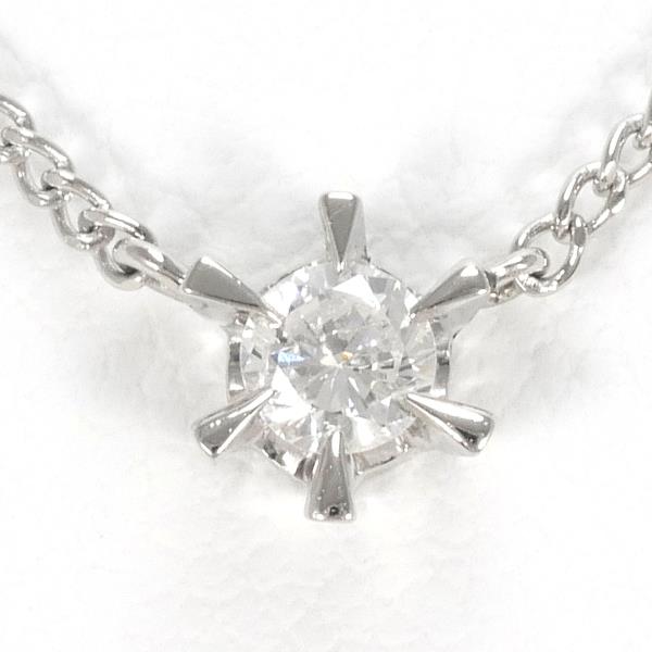 PT850 プラチナ ネックレス ダイヤ 0.13 総重量約2.3g 約38cm ジュエリー 中古