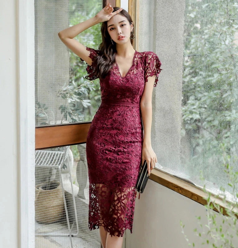 「LINGQIAO」【無.料】【新入荷·韓系·上品】【急速出荷！】イブニングドレス パーティードレス セクシー スリット ワンピース 二次会 結婚式 成人式 お呼ばれ 披露宴 66