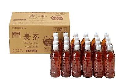 他サイト： ミツウロコビバレッジ お茶麦茶 ラベルレス 500ml×24本 国産大麦100%使用 カフェインゼロの商品画像