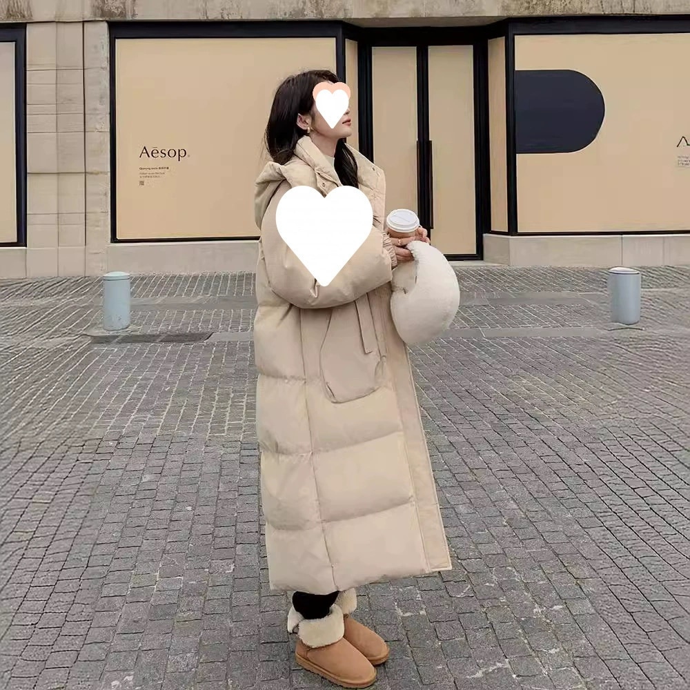 冬季 ダウン 綿入れ ジャケット 女性用 ミドルロング 2025年 新作 綿入れ 高級な質感 上着 厚手 膝下丈 パンジャケット フード付き 綿入れ アウター