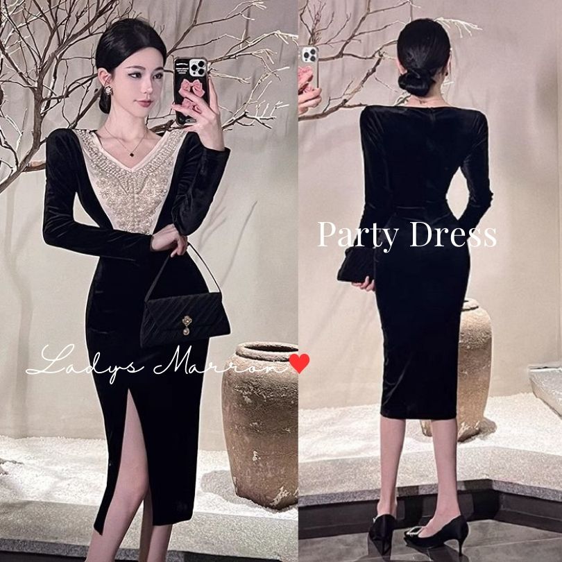 【即納】結婚式タイトドレス お呼ばれドレス 結婚式 結婚式お呼ばれドレス オケージョンドレス パーティードレス 韓国 黒ドレス 同窓会ドレス 成人式ドレス 20代 30代 40代 50代 プチプラ 結