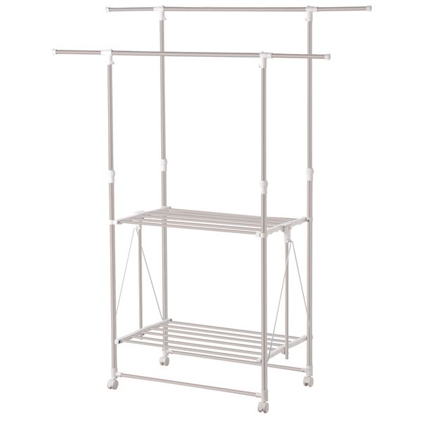 洗濯物干し 物干しスタンド 約幅93149cm 大容量 PORISH アルミ室内多機能物干し H型 洗濯用品 ランドリー用品