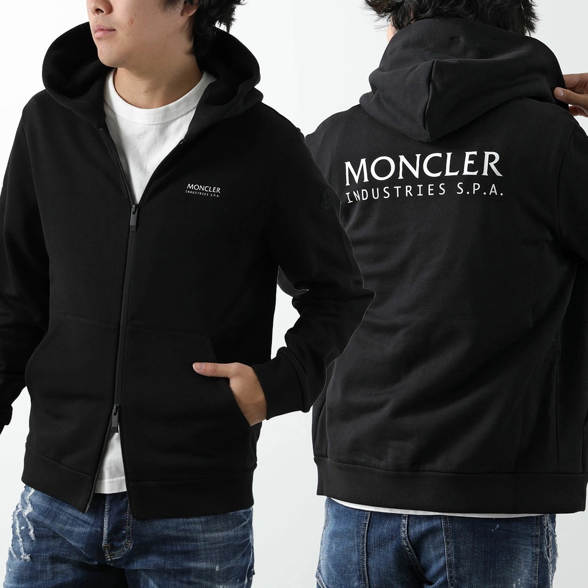 MONCLER モンクレール パーカー 8G00010 809KR メンズ ジップアップ スウェット フーディ ワンポイントロゴ バックプリント 999 80,989円