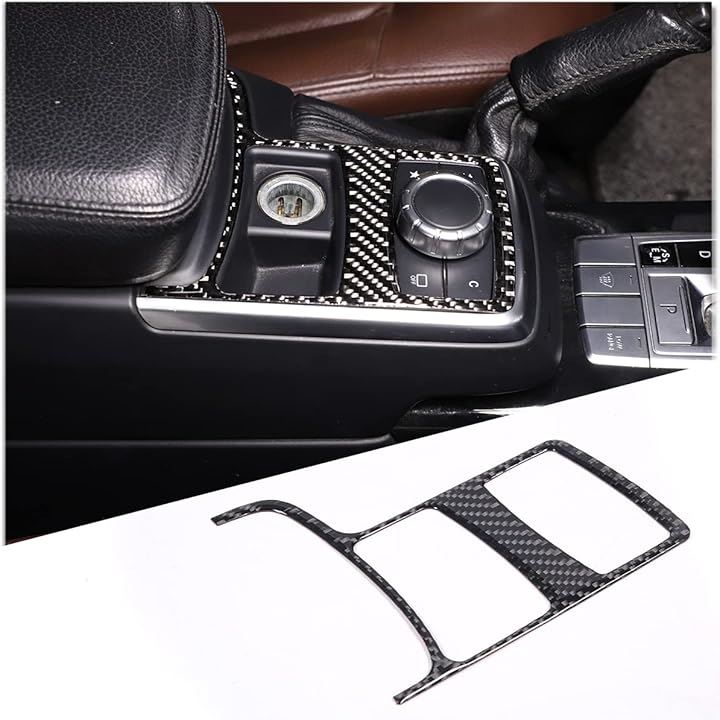 新型 メルセデス・ベンツ Gクラス 専用 2013～2018に適用 センターコントロールパネル カバー ルチメディアスイッチパネル カーボンファイバー素材 貼付タイプ 1点セット