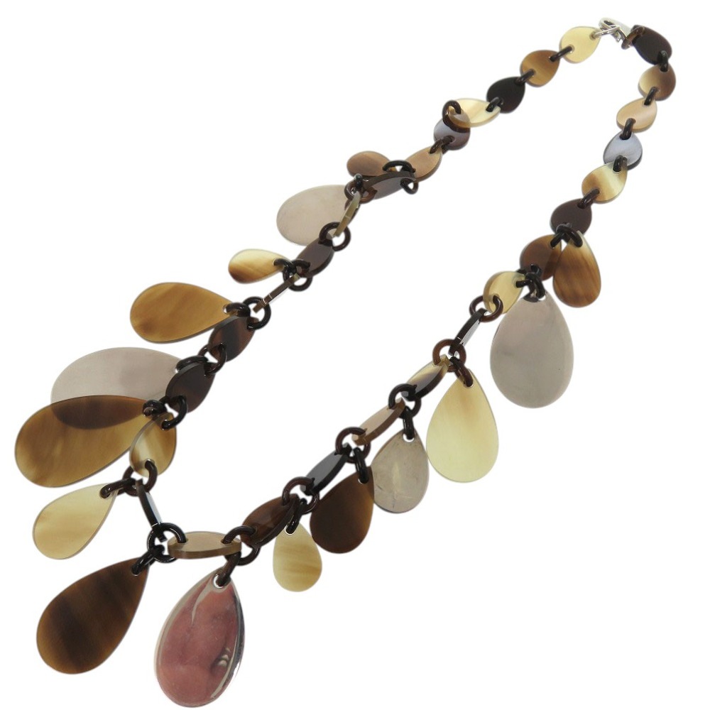 美品 ティアドロップ ラージホーン ネックレス ネックレス バッファローホーン/シルバー925 ブラウン 1458【中古】 レディース