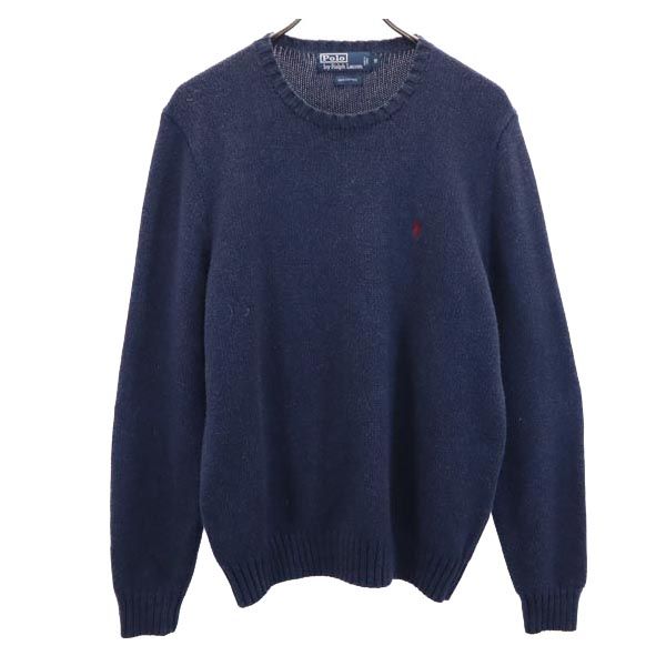 ポロバイラルフローレン インパクト21社製 長袖 コットン ニット M ネイビー Polo by Ralph Lauren セーター メンズ