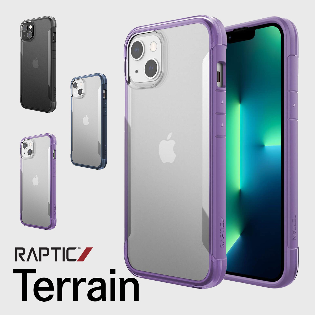 iPhone13 対応 ケース クリア 米軍 MIL 規格 取得 エコ スマホケース 耐 衝撃 ハイブリッド サステナブル クリアケース カバー Terrain RAPTIC