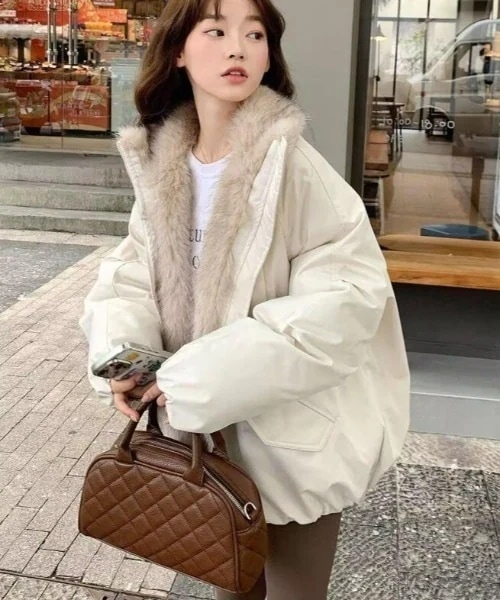 ダウンコート ダウンジャケット ファーライニングダウンジャケット フード付き レディース