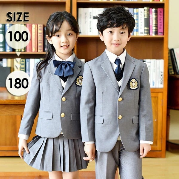 4点セット 卒業式 スーツ 入学式 女の子 男の子 キッズ フォーマル 子供 カジュアル 小学生 中学生 七五三 ベスト セーター 追加可 グレー【100/110/120/130/140/150/16