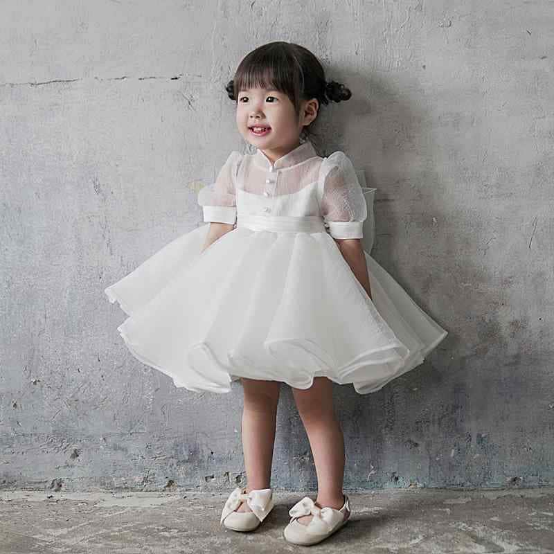 キッズ パーティードレス ジュニア ファッション 女の子 ドレス フラワーガール 赤ちゃん ハイウエスト プリンセス 子供服 発表会 誕生日 チュチュ スカート