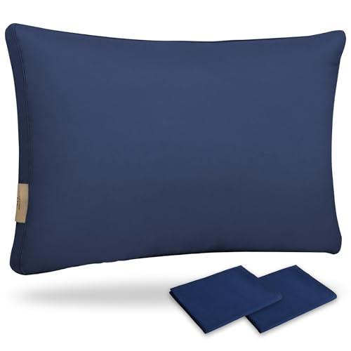 整眠ラボ 枕まくら 安心の日本製 高め 低め に 高さ調節可能 ホテル枕 高反発枕 安眠枕 横向き対応 丸洗い可能 立体構造 枕43x63cm ブルー カバー2枚付き