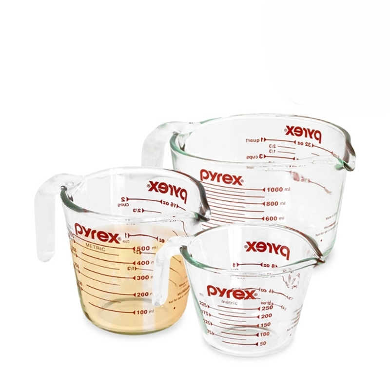 パイレックスオリジナル計量カップ3種250ml+500ml+1000ml