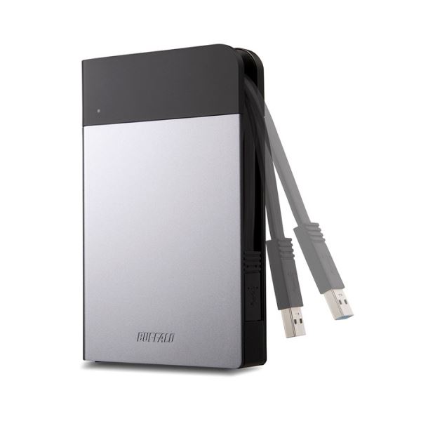 バッファローICカード対応MILスペック耐衝撃ボディー防滴・防塵ポータブルHDD 1TB シルバー HD-PZN1.0U3-S1台