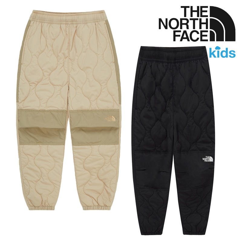 [NP6NQ54] KIDS CAMPSITE V PANTS 軽量中わたキルティングジョガー 膝当てで安心 はきやすいウエストゴム 内紐で調節 通園通学や秋冬のお出かけに暖かい 柔らか質感