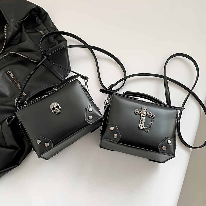 パンク モーターサイクル リベット ハンドバッグ シングルショルダー クロスボディ スクエア コスメバッグ レディース 日常使い デート ギフト 5,427円